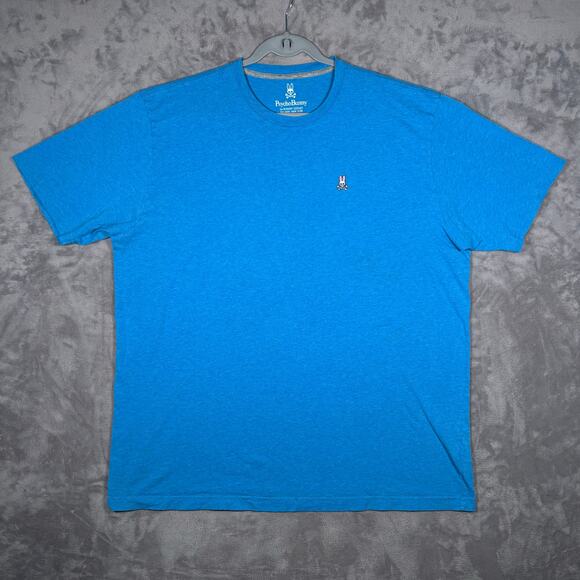 Psycho Bunny Blue Pima Cotton T-Shirt Men’s XXXL (Size 9) - Picture 1 of 9